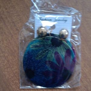 Bold Blue and Purple Earrings with Silver Accents